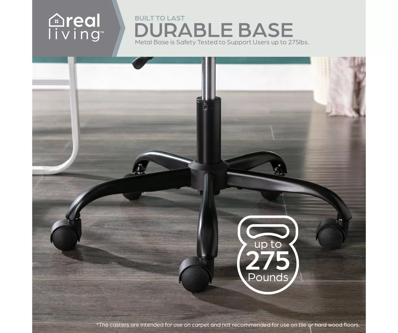 Cream Faux Wool Boucle Rolling Swivel Office Chair - Image 10