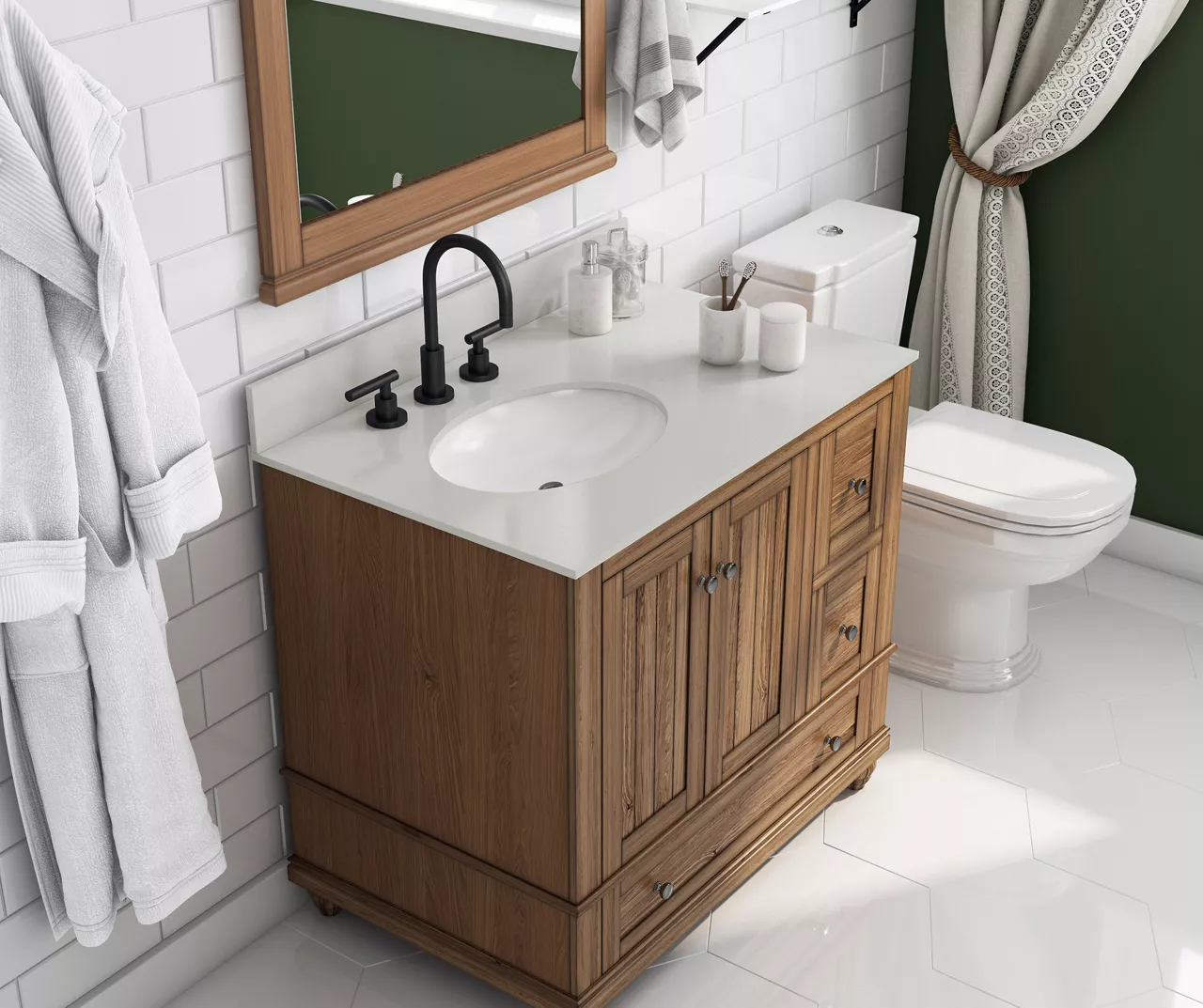 DHP Atwater Living Jazmyn Bathroom Vanity With White Sink - Image 10