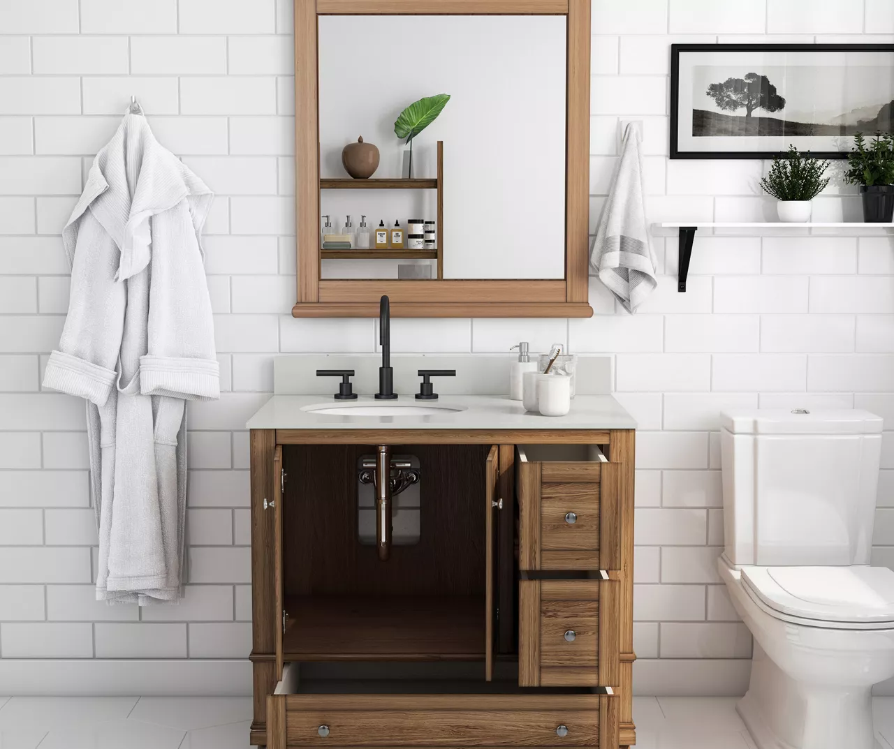 DHP Atwater Living Jazmyn Bathroom Vanity With White Sink - Image 12
