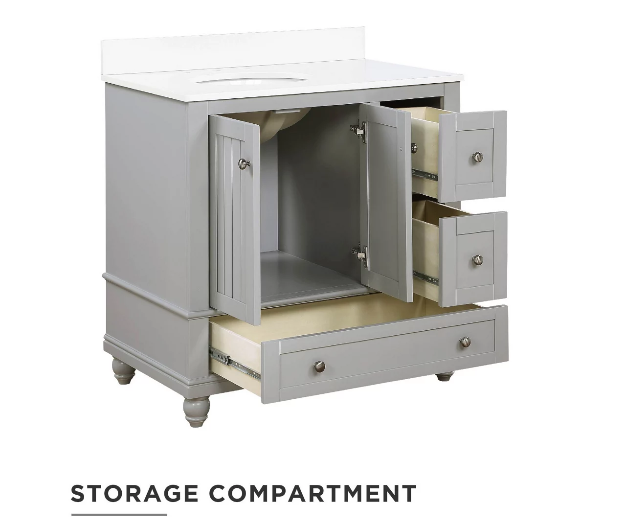 DHP Atwater Living Jazmyn Bathroom Vanity With White Sink - Image 4