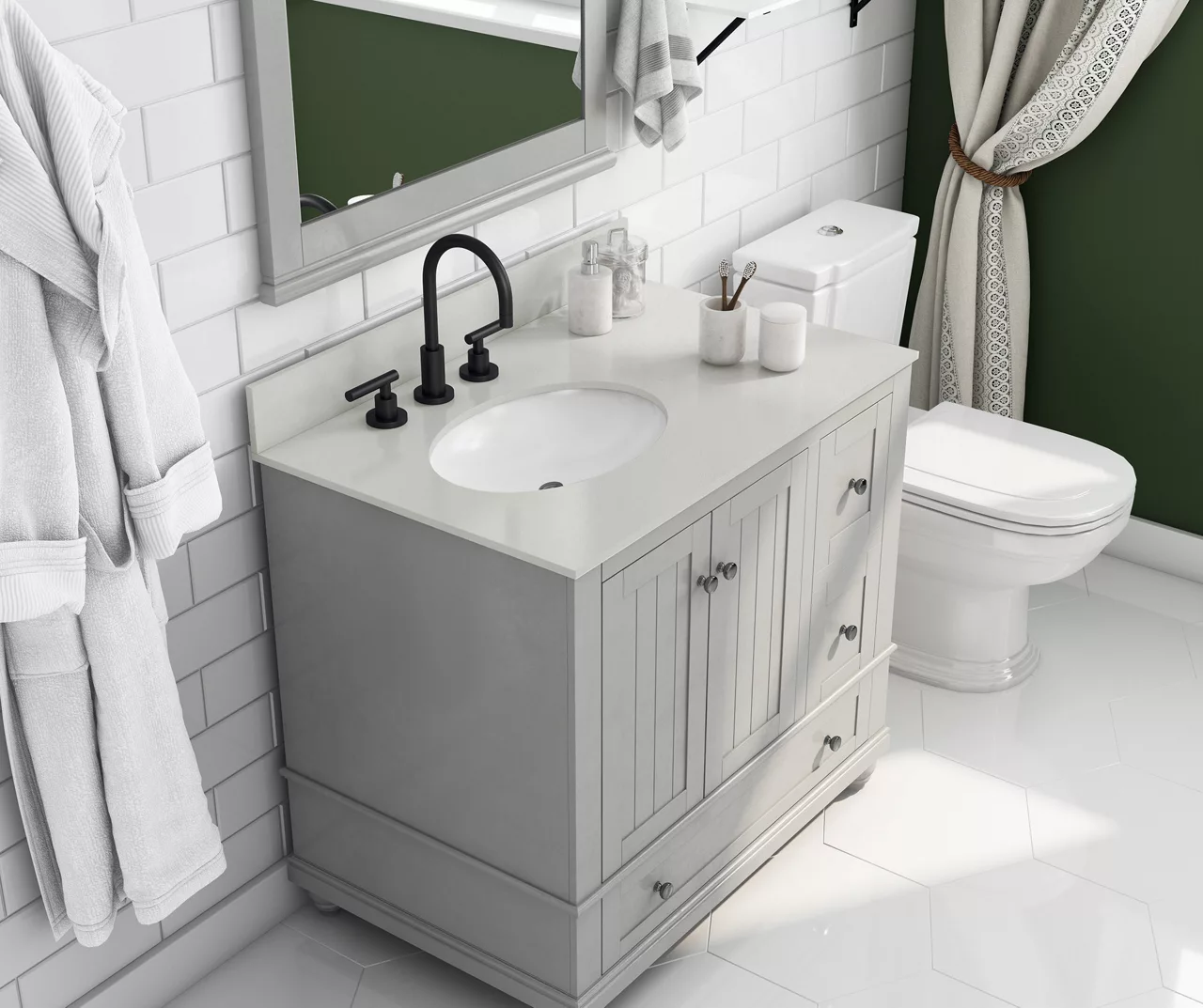 DHP Atwater Living Jazmyn Bathroom Vanity With White Sink - Image 5