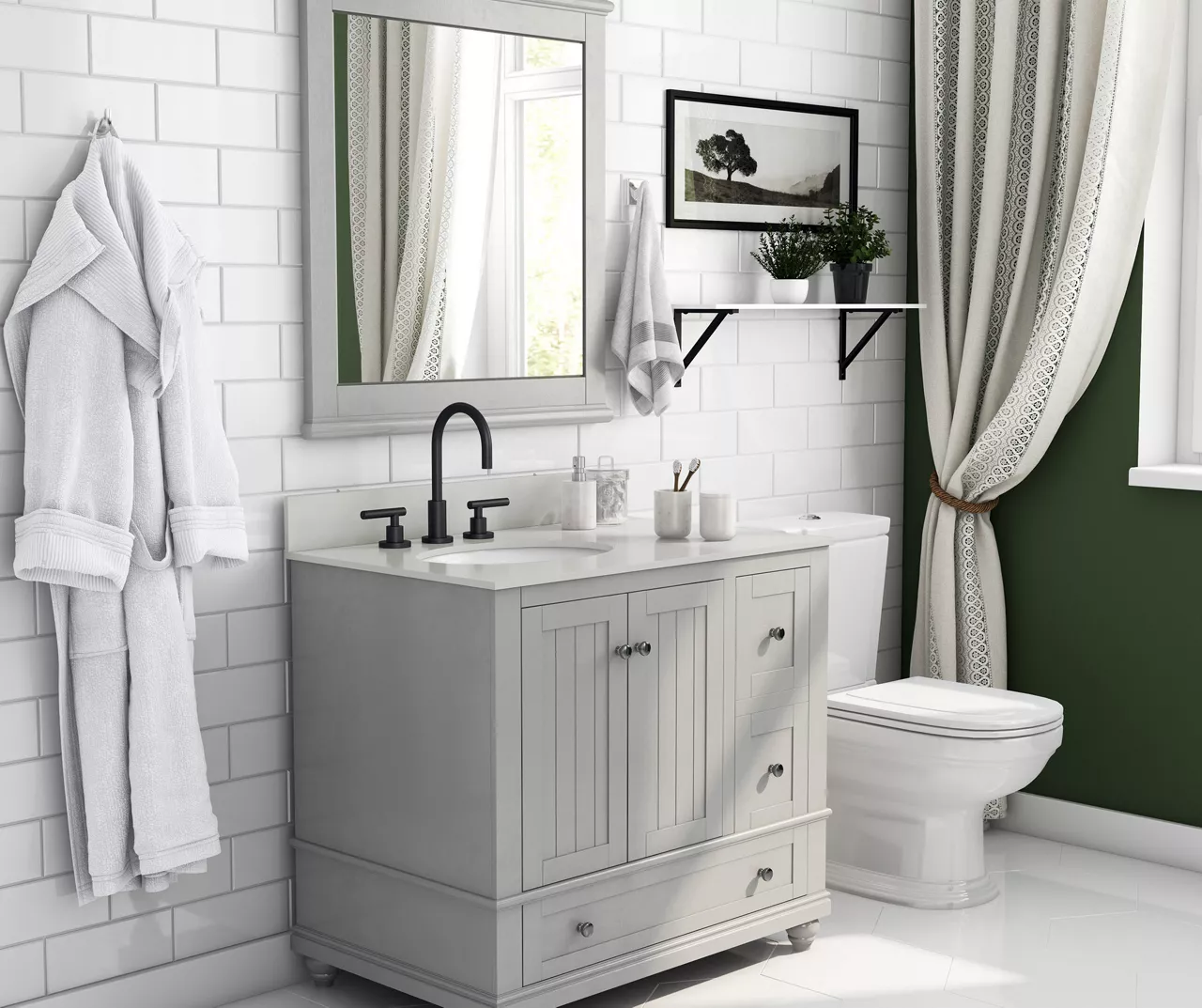 DHP Atwater Living Jazmyn Bathroom Vanity With White Sink - Image 6