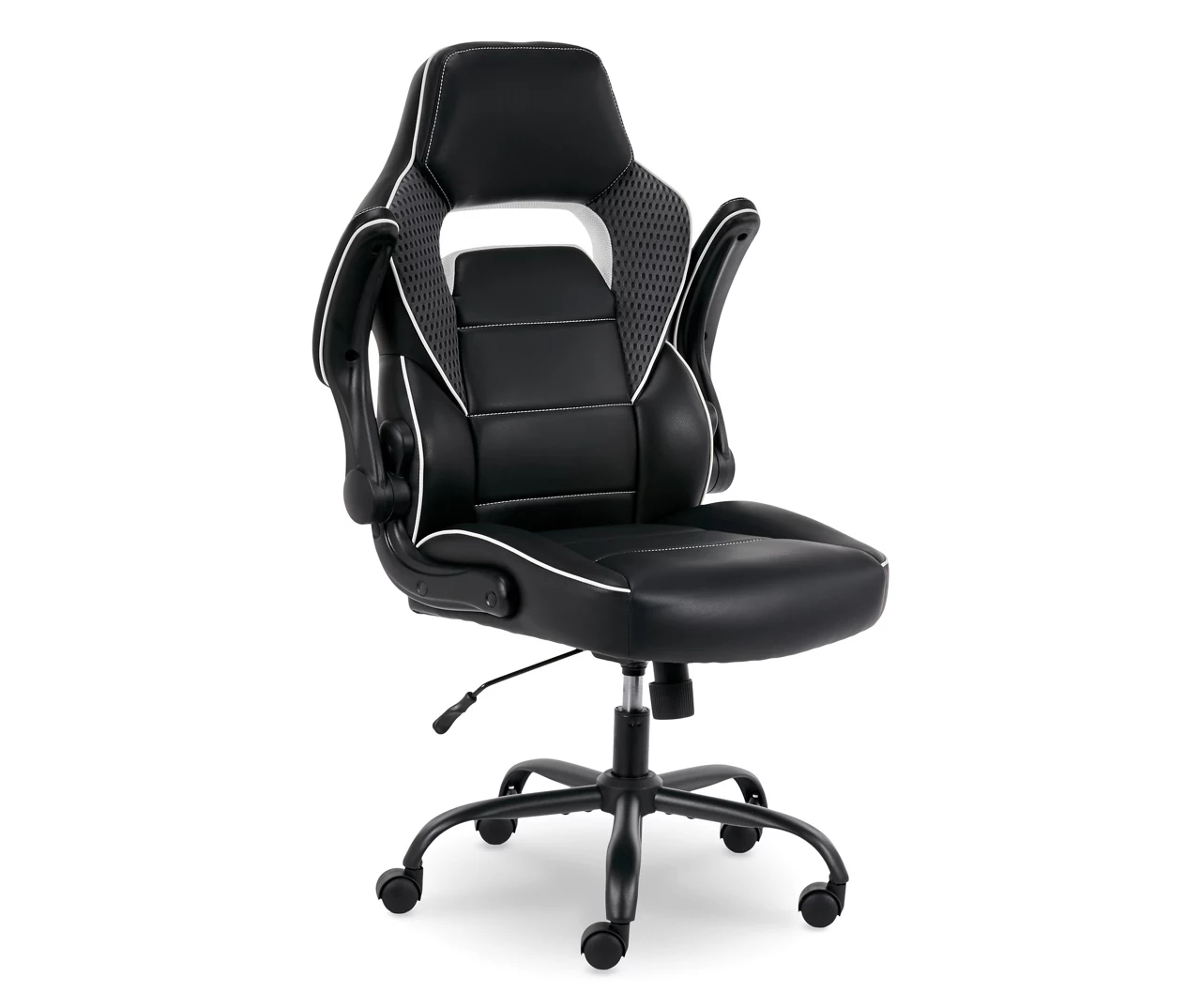 White & Black Faux Leather Gaming Chair - Image 8