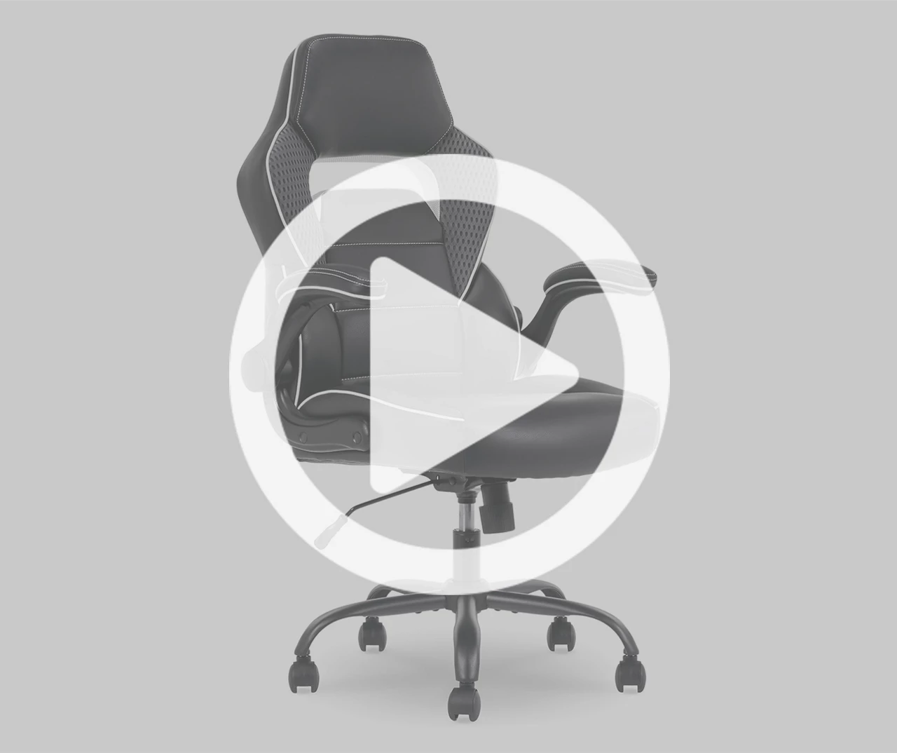 White & Black Faux Leather Gaming Chair - Image 7